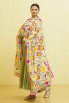 Samyukta Singhania_Beige Embroidered Phulkari Botanical Work Dupatta _Online_at_Aza_Fashions