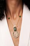 Buy_Joules By Radhika_Gold Plated Agate Stone Embellished Pendant Necklace_at_Aza_Fashions