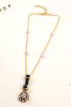 Shop_Joules by Radhika_Gold Plated Black Onyx Stones Embellished Pendant Necklace _at_Aza_Fashions