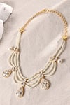 Shop Joules By Radhika White Waves Of Pearl Embellished Necklace at Aza Fashions Shop_Joules By Radhika_White Waves Of Pearl Embellished Necklace _at_Aza_Fashions