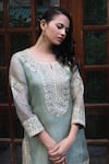 Buy_Kyra By Bhavna_Green Organza, Chanderi Embroidery, Gota Patti Kurta Sharara Set _Online_at_Aza_Fashions