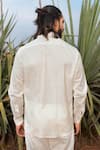 Shop_Runit Gupta_White Cotton Linen Embroidered Cutdana Placed Giraffe Shirt  _at_Aza_Fashions