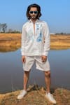 Buy_Runit Gupta_White Cotton Linen Dyed Panel Shacket  _at_Aza_Fashions