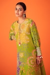 Shop_Taavare_Green Tissue Organza Printed Floral Round Kurta With Pant_at_Aza_Fashions