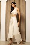 Buy Mehak Sharma White Net, Georgette, Satin Sequins, Embroidery Bustier And Draped Skirt Set at Aza Fashions Buy_Mehak Sharma_White Net, Georgette, Satin Sequins, Embroidery Bustier And Draped Skirt Set _at_Aza_Fashions