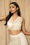 Buy Mehak Sharma White Net, Georgette, Satin Sequins, Embroidery Bustier And Draped Skirt Set Online at Aza Fashions Buy_Mehak Sharma_White Net, Georgette, Satin Sequins, Embroidery Bustier And Draped Skirt Set _Online_at_Aza_Fashions