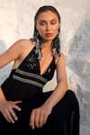 Buy_Beachbum_Black Viscose Rayon Embroidered Sequin And Bead Work Fancy Sprinkles Dress _Online_at_Aza_Fashions