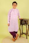 Buy Kalp Purple Cotton Floral Print Kurta And Dhoti Set at Aza Fashions Buy_Kalp_Purple Cotton Floral Print Kurta And Dhoti Set _at_Aza_Fashions