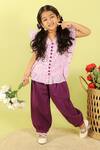 Buy Kalp Purple Cotton Arya Floral Print Top And Pant Set at Aza Fashions Buy_Kalp_Purple Cotton Arya Floral Print Top And Pant Set _at_Aza_Fashions
