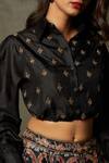 RI.Ritu Kumar Black , Organza Zari Collared Adenia Embroidered Blouson Shirt at Aza Fashions RI.Ritu Kumar_Black , Organza Zari Collared Adenia Embroidered Blouson Shirt _at_Aza_Fashions