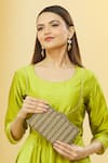 Buy_Nazaakat By Samara Singh_Gold Cut Work Cutdana Embellished Clutch _Online_at_Aza_Fashions