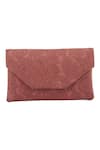 Buy_Samyukta Singhania_Pink Embossed Floral Clutch _at_Aza_Fashions