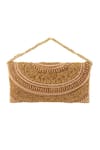 Buy_Samyukta Singhania_Gold Cutdana Curved Embellished Pattern Clutch_at_Aza_Fashions