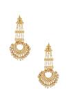 Buy_Just Shradhas_Gold Plated Pearls Statement Chandbali Earrings _at_Aza_Fashions