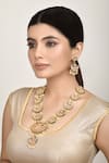 Buy_Nayaab by Aleezeh_Gold Plated Kundan Pendant Necklace Set _at_Aza_Fashions