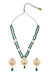 Shop_Samyukta Singhania_Gold Plated Kundan Layered Pendant Necklace Set _at_Aza_Fashions