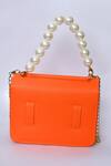 Shop_Samyukta Singhania_Orange Acrylic Monogram And Pearl Embellished D - Initial Box Sling Bag_Online_at_Aza_Fashions