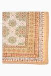 Buy_Houmn_Yellow Cotton Hand Block Printed Yasmin Floral Quilt_Online_at_Aza_Fashions