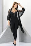 Eli Bitton_Black 60% Rayon Embroidered Bead And Cut Dana Work Tonic Rachel Yoke Jumpsuit _Online_at_Aza_Fashions