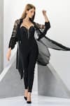 Buy_Eli Bitton_Black 60% Rayon Embroidered Bead And Cut Dana Work Tonic Rachel Yoke Jumpsuit _Online_at_Aza_Fashions