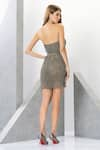 Shop_Eli Bitton_Grey Polyester Net Embroidered Sequins Sweetheart Michelle Work Short Dress _at_Aza_Fashions