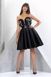 Buy_Eli Bitton_Black Polyester Sequins Sweetheart Neck Adva Embroidered Corset Dress _Online_at_Aza_Fashions