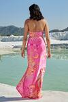 Shop_Tizzi_Pink Chiffon Satin Print Abstract Aqua Marine Beach Bum Sarong _at_Aza_Fashions