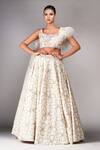 Buy Shruti S Off White Net Sequins, Zari Square Floral Bloom Embroidered Lehenga With Blouse at Aza Fashions Buy_Shruti S_Off White Net Sequins, Zari Square Floral Bloom Embroidered Lehenga With Blouse _at_Aza_Fashions