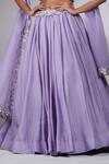 Shruti S_Purple Silk, Organza Pearls, Zari, Lehenga And Floral Embroidered Blouse Set _Online_at_Aza_Fashions