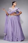 Buy_Shruti S_Purple Silk, Organza Pearls, Zari, Lehenga And Floral Embroidered Blouse Set _Online_at_Aza_Fashions