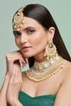 Buy_Samyukta Singhania_Gold Plated Brown Austrian Diamonds Kundan Pearl Choker Set _at_Aza_Fashions