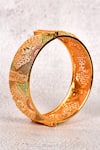 Shop_Nazaakat By Samara Singh_Gold Plated Stones Embellished Carved Bangle_at_Aza_Fashions