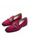 Shop_Schon Zapato_Maroon Majestic Suede Shoes  _at_Aza_Fashions