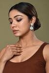 Buy_Nazaakat By Samara Singh_Silver Plated Stones Embellished Tear Drop Earrings_at_Aza_Fashions