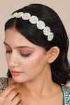 Shop_Ishhaara_Gold Kundan And Bead Embellished & Hairband _at_Aza_Fashions