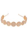 Ishhaara_Gold Kundan And Bead Embellished & Hairband _Online_at_Aza_Fashions