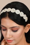 Shop_Ishhaara_Gold Kundan And Bead Embellished & Hairband _Online_at_Aza_Fashions