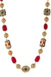 Buy_Ishhaara_Multi Color Stones Embellished And Carved Work Long Necklace _Online_at_Aza_Fashions