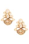 Shop_Anita Dongre_Gold Plated Crystals Shivani Earrings_at_Aza_Fashions