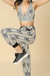 Shop Neha Gursahani Black Satin, Linen V-neck Printed Bralette And Jogger Pant Set at Aza Fashions Shop_Neha Gursahani_Black Satin, Linen V-neck Printed Bralette And Jogger Pant Set _at_Aza_Fashions