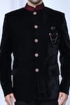 Shop_Arihant Rai Sinha_Black Velvet Plain Prince Coat And Trouser Set _Online_at_Aza_Fashions