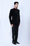 Arihant Rai Sinha_Black Velvet Plain Prince Coat And Trouser Set _at_Aza_Fashions