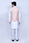 Shop_Arihant Rai Sinha_Orange Art Silk Embroidered Thread Circle Pattern Nehru Jacket _at_Aza_Fashions