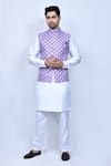 Buy_Arihant Rai Sinha_Purple Art Silk Printed Floral Flower Nehru Jacket _at_Aza_Fashions