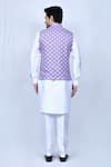 Shop_Arihant Rai Sinha_Purple Art Silk Printed Floral Flower Nehru Jacket _at_Aza_Fashions