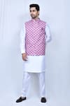 Buy_Arihant Rai Sinha_Purple Art Silk Printed Garden Nehru Jacket _at_Aza_Fashions