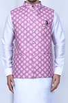 Buy_Arihant Rai Sinha_Purple Art Silk Printed Garden Nehru Jacket _Online_at_Aza_Fashions