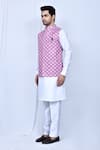 Shop_Arihant Rai Sinha_Purple Art Silk Printed Garden Nehru Jacket _Online_at_Aza_Fashions