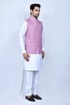 Arihant Rai Sinha_Purple Art Silk Printed Garden Nehru Jacket _at_Aza_Fashions