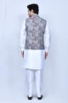 Shop_Arihant Rai Sinha_Grey Kurta And Pant Art Silk Printed Geometric Bundi & Set _at_Aza_Fashions